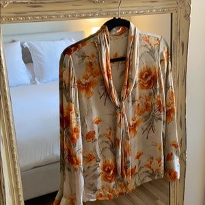 Gorgeous vintage silk flower blouse